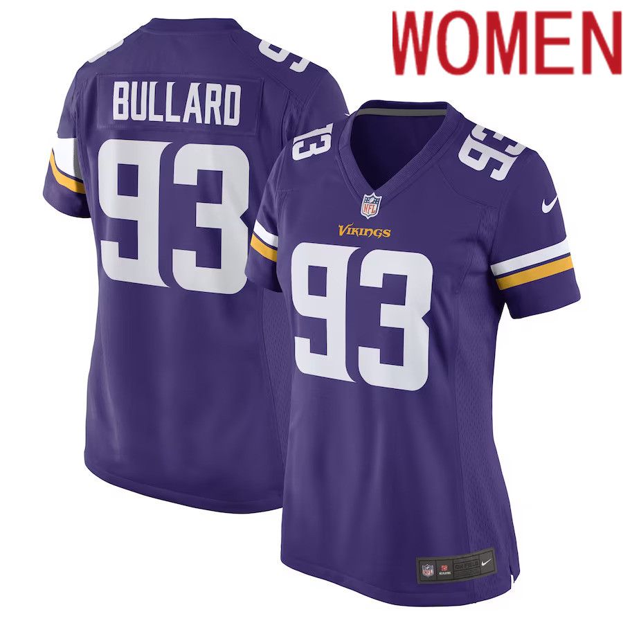 Women Minnesota Vikings #93 Jonathan Bullard Nike Purple Game Player NFL Jersey